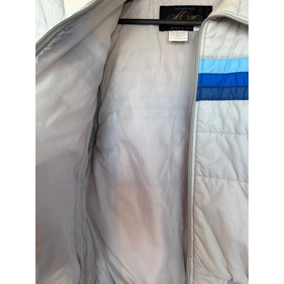 Vintage 70's Mens Ski Jacket Zip off Sleeves Blue Stripe Sz M Montgomery Wards - Picture 3 of 16